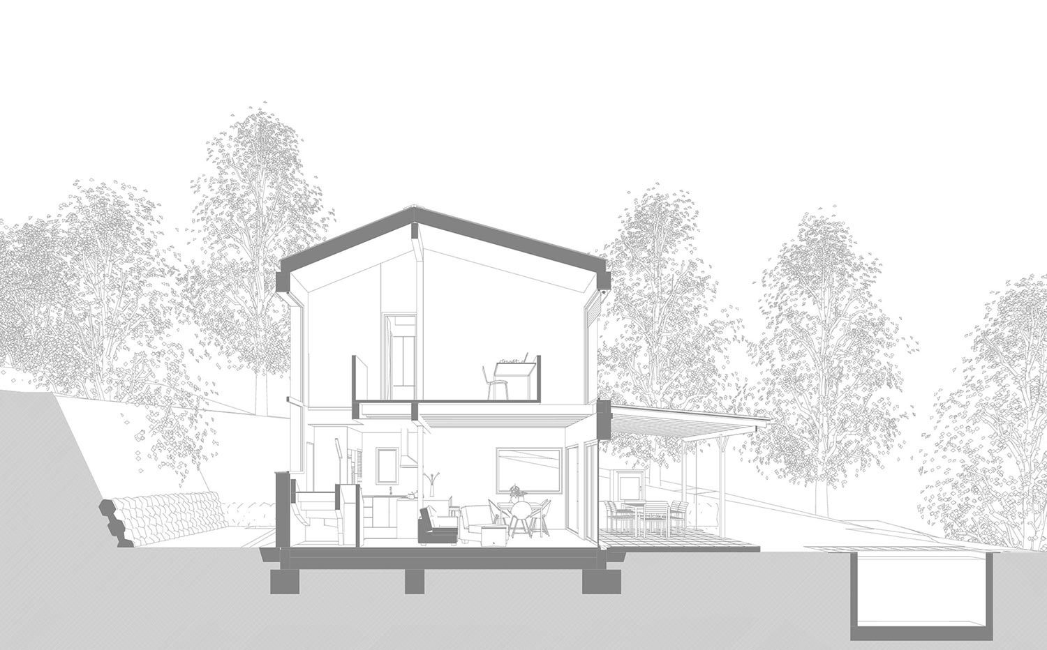 BUD Arquitectura - Casas sanas. Casa Roots. Casa sostenible, ecoeficiente de madera, plano